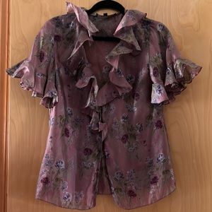 Silk ruffled blouse